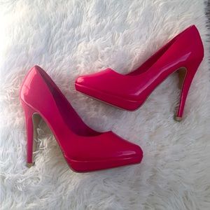 Womens Pre-loved, Urbanvibe Fuchsia Faux Patent Leather Stiletto Pumps Size 7